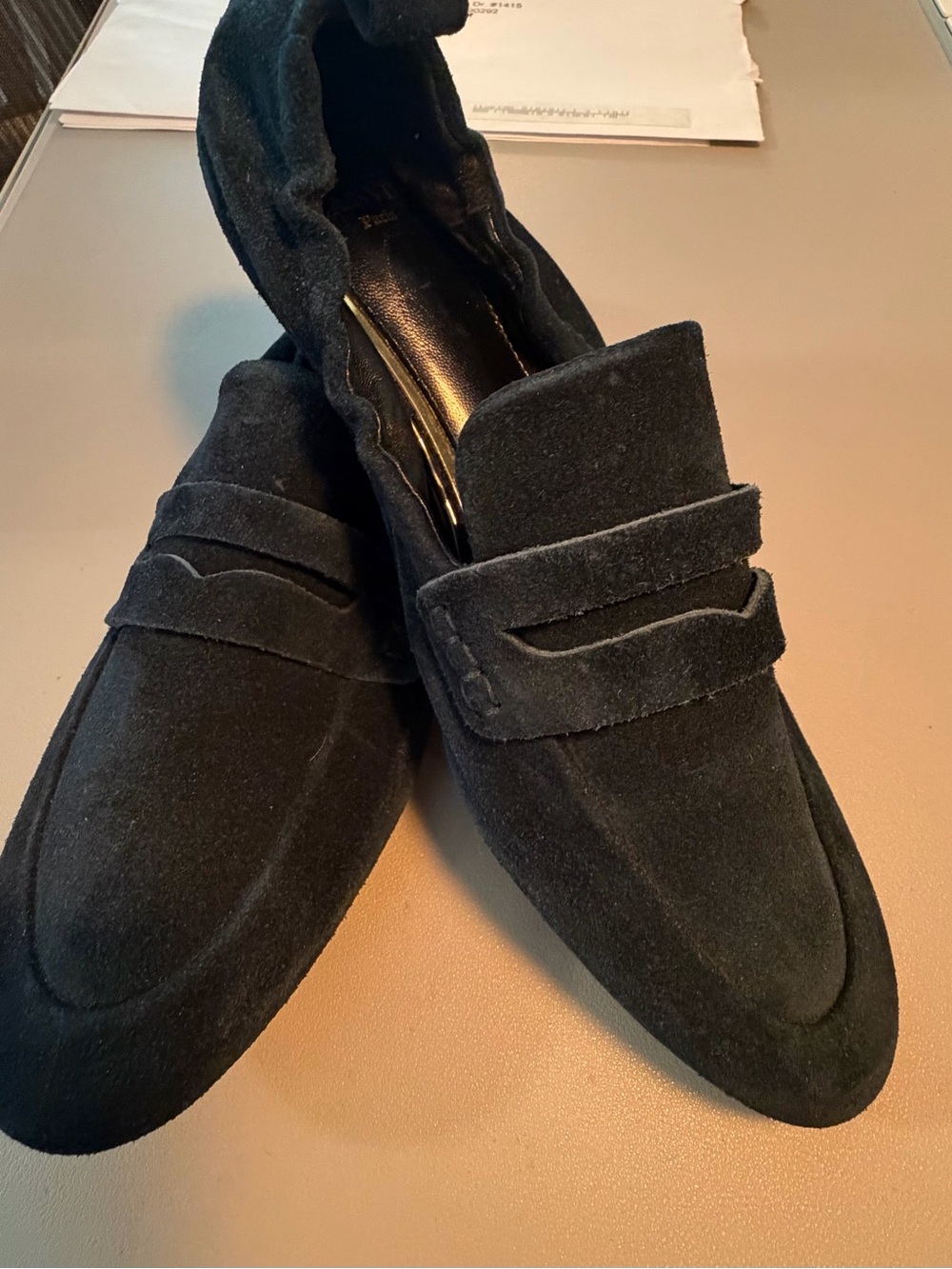 Lanvin Black Suede Women’s Penny Loafers